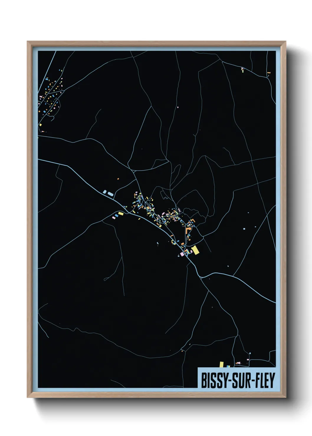 Une affiche de carte sur Bissy-sur-Fley