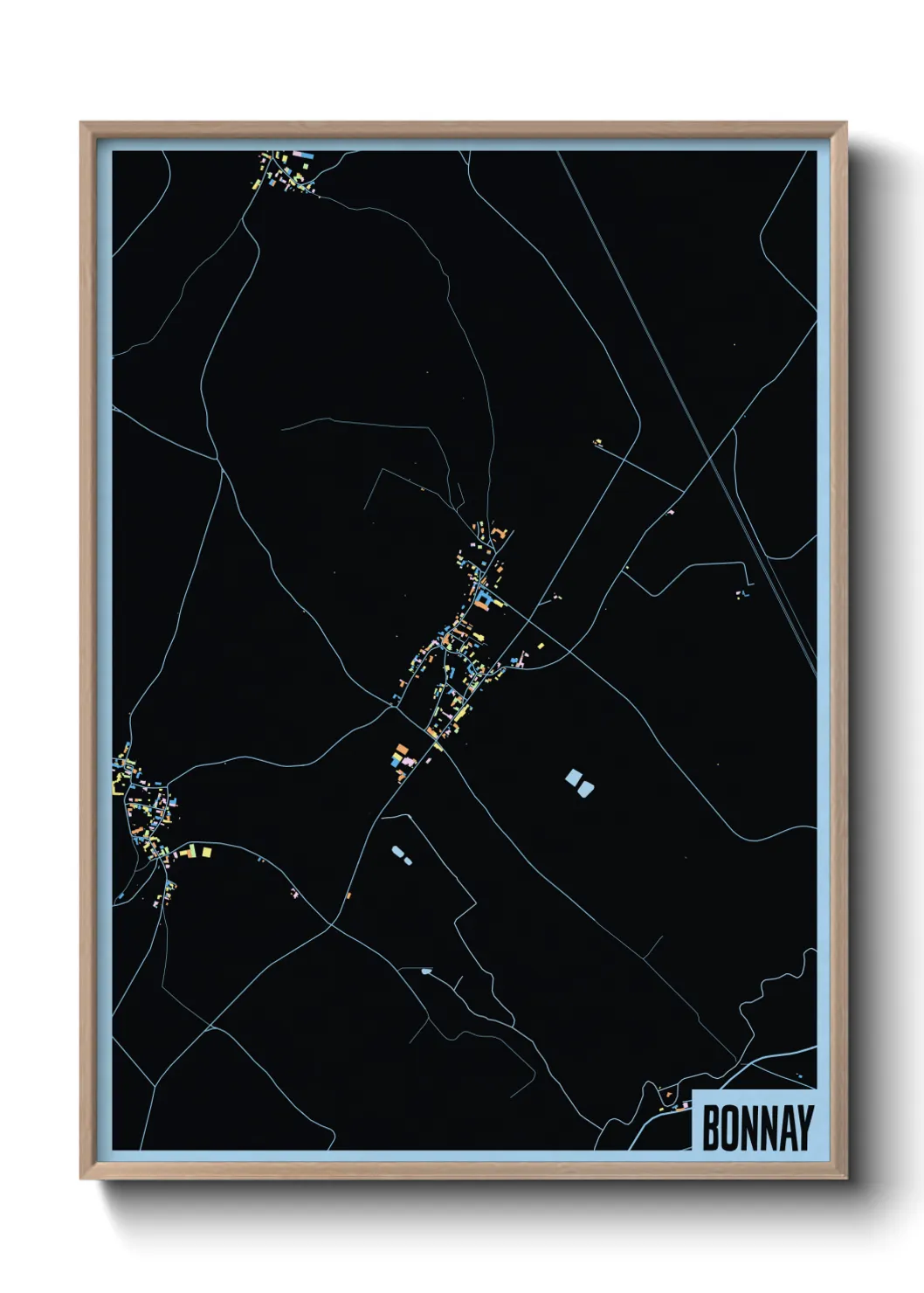 Une affiche de carte sur Bonnay