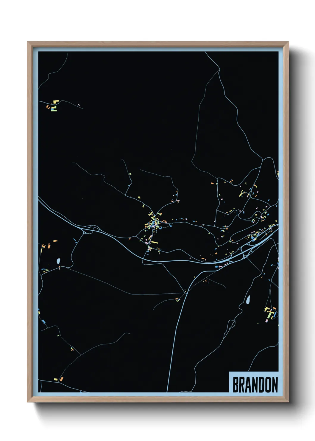 Une affiche de carte sur Brandon