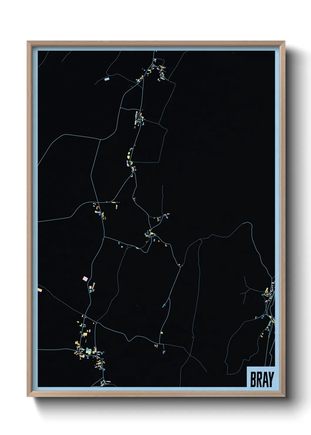 Une affiche de carte sur Bray