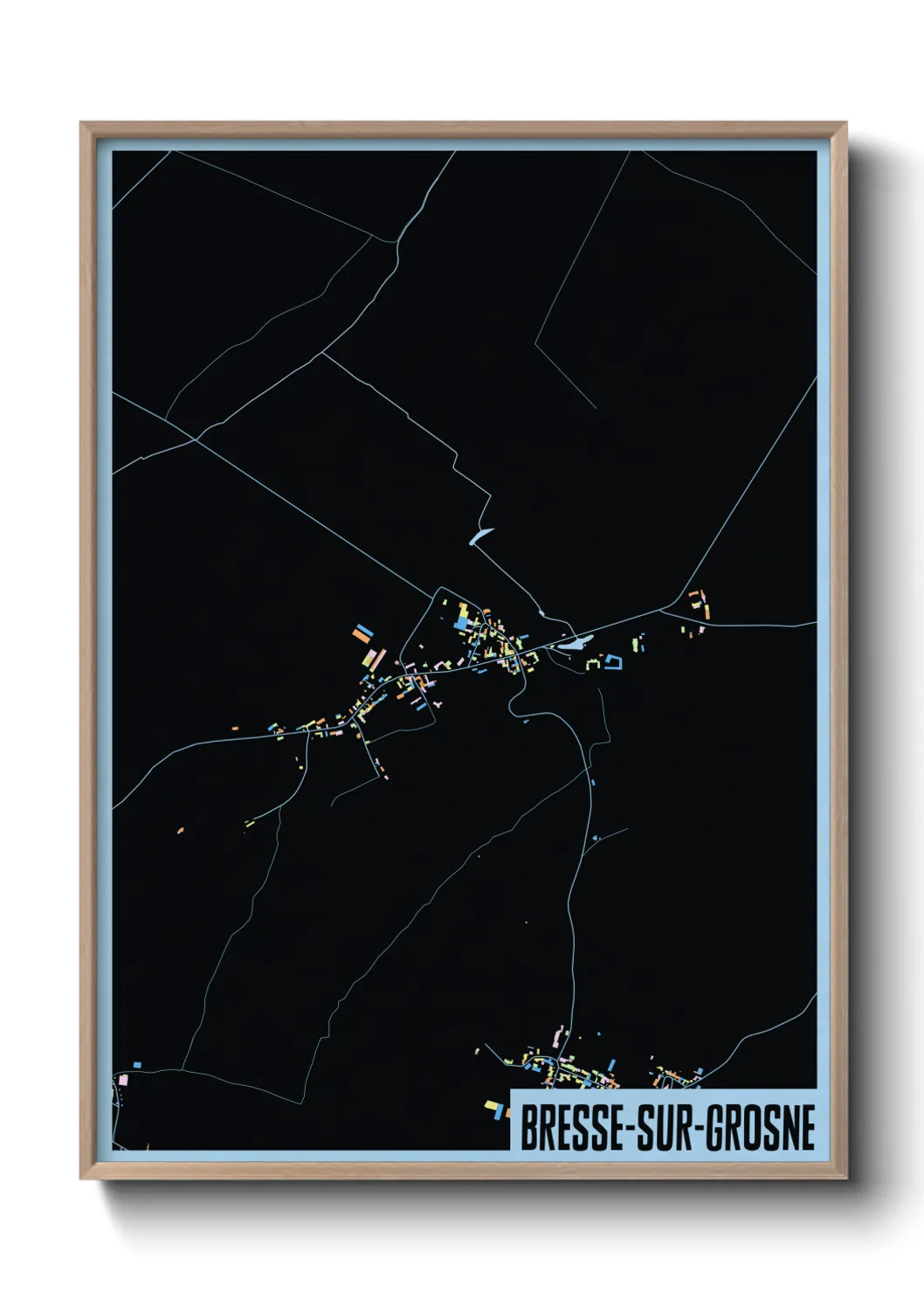 Une affiche de carte sur Bresse-sur-Grosne