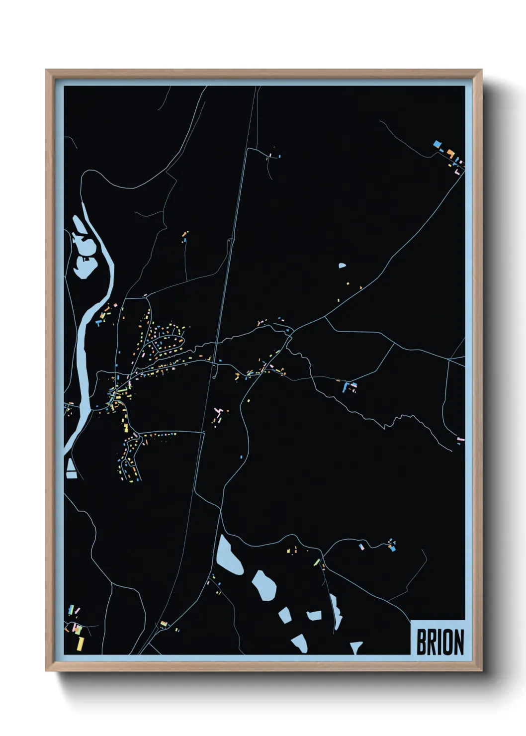 Une affiche de carte sur Brion