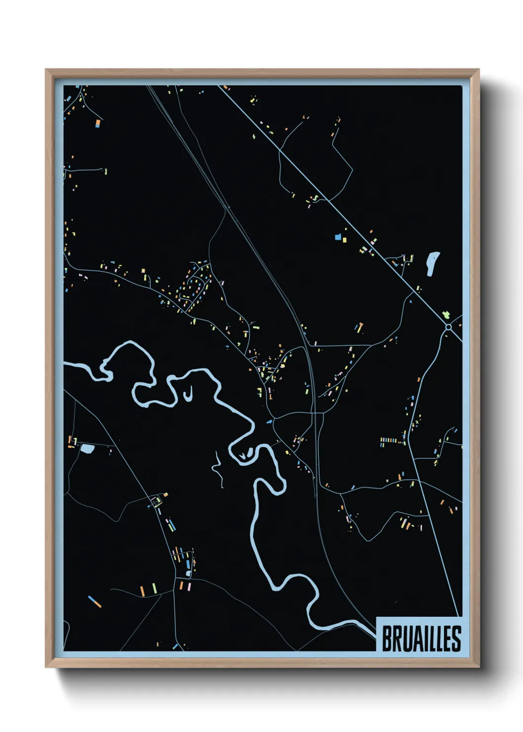 Une affiche de carte sur Bruailles