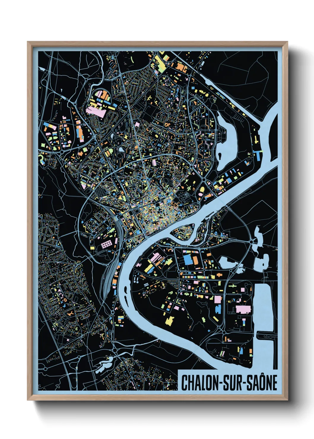 Un poster carteChalon-sur-Saône