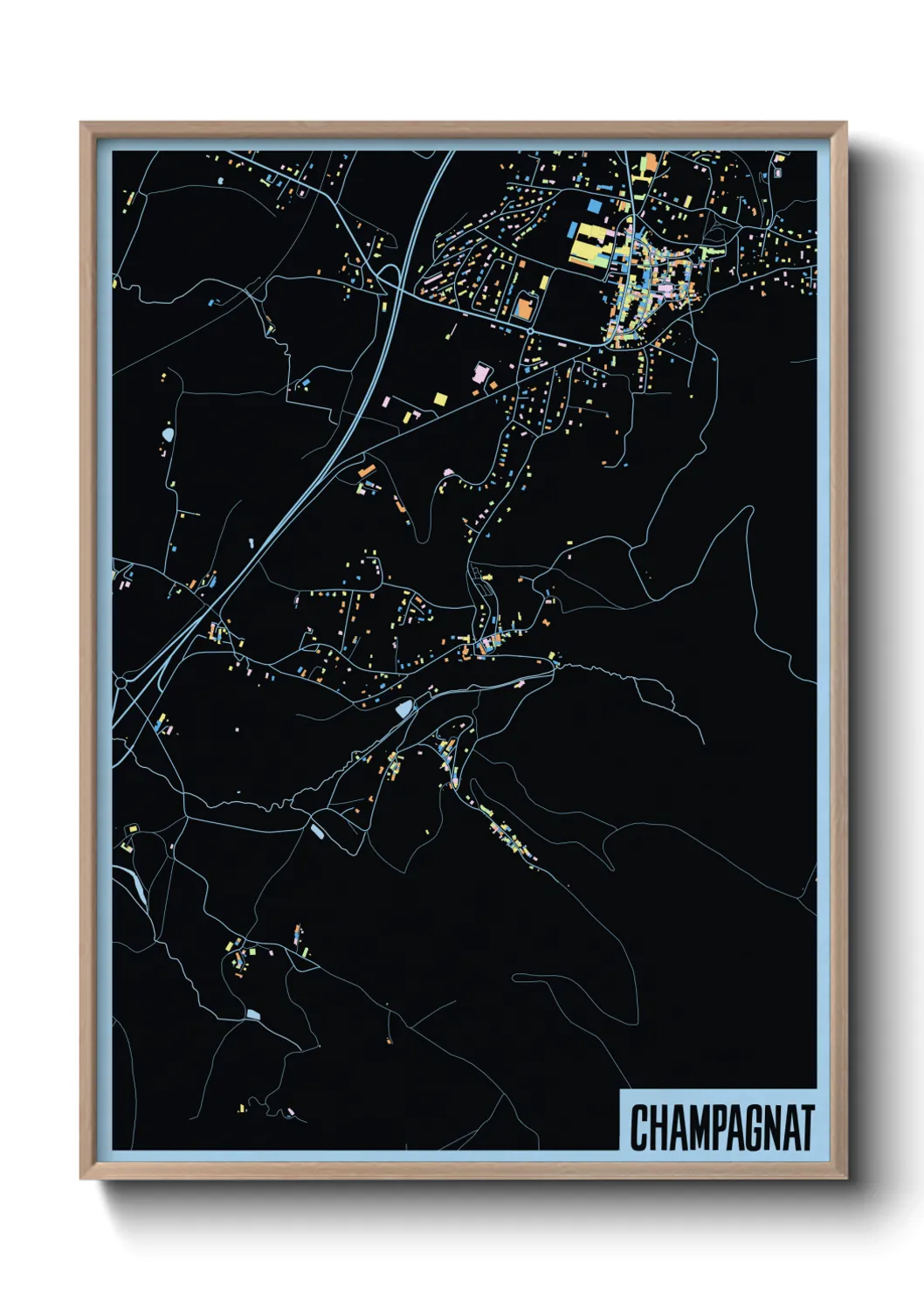 Une affiche de carte sur Champagnat