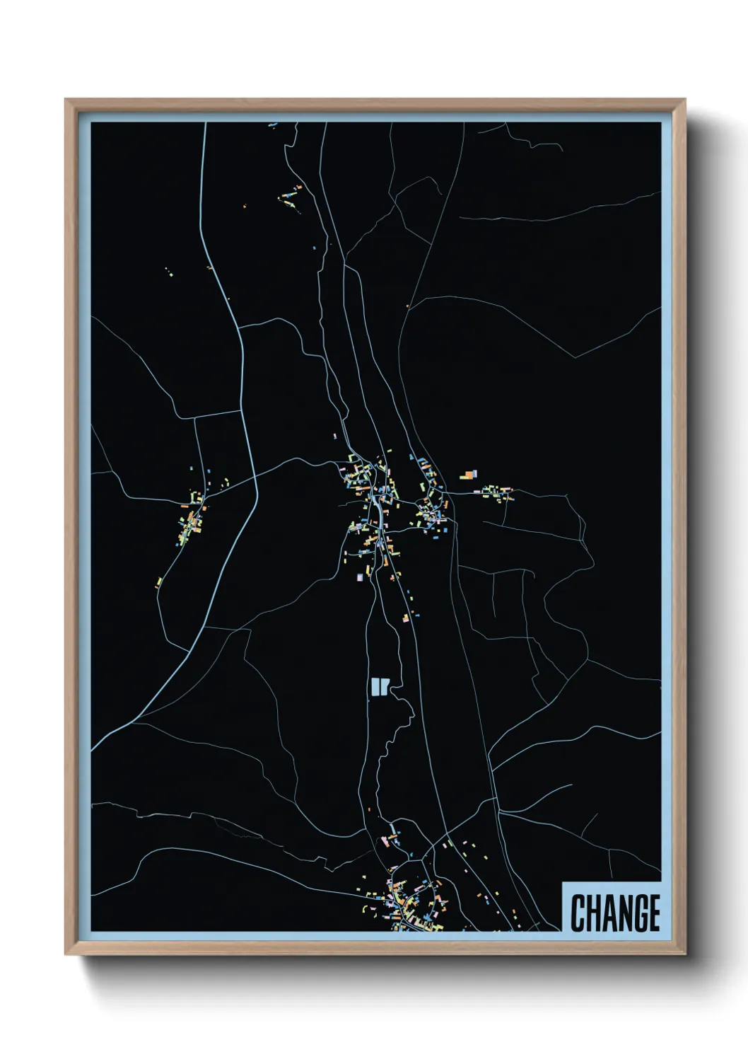 Une affiche de carte sur Change