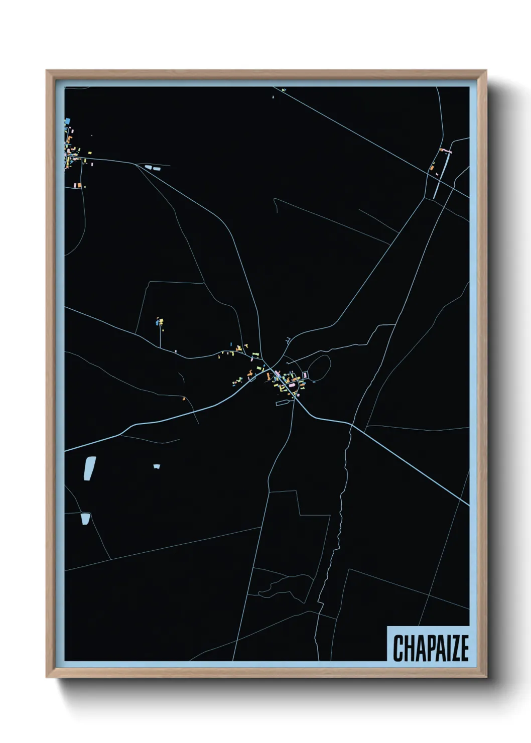 Une affiche de carte sur Chapaize