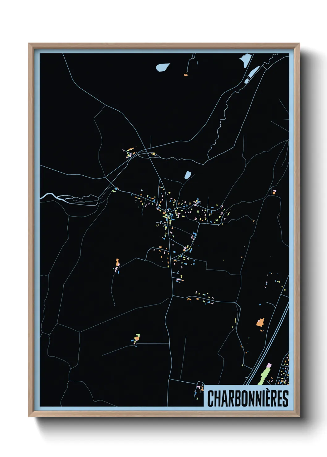 Une affiche de carte sur Charbonnières