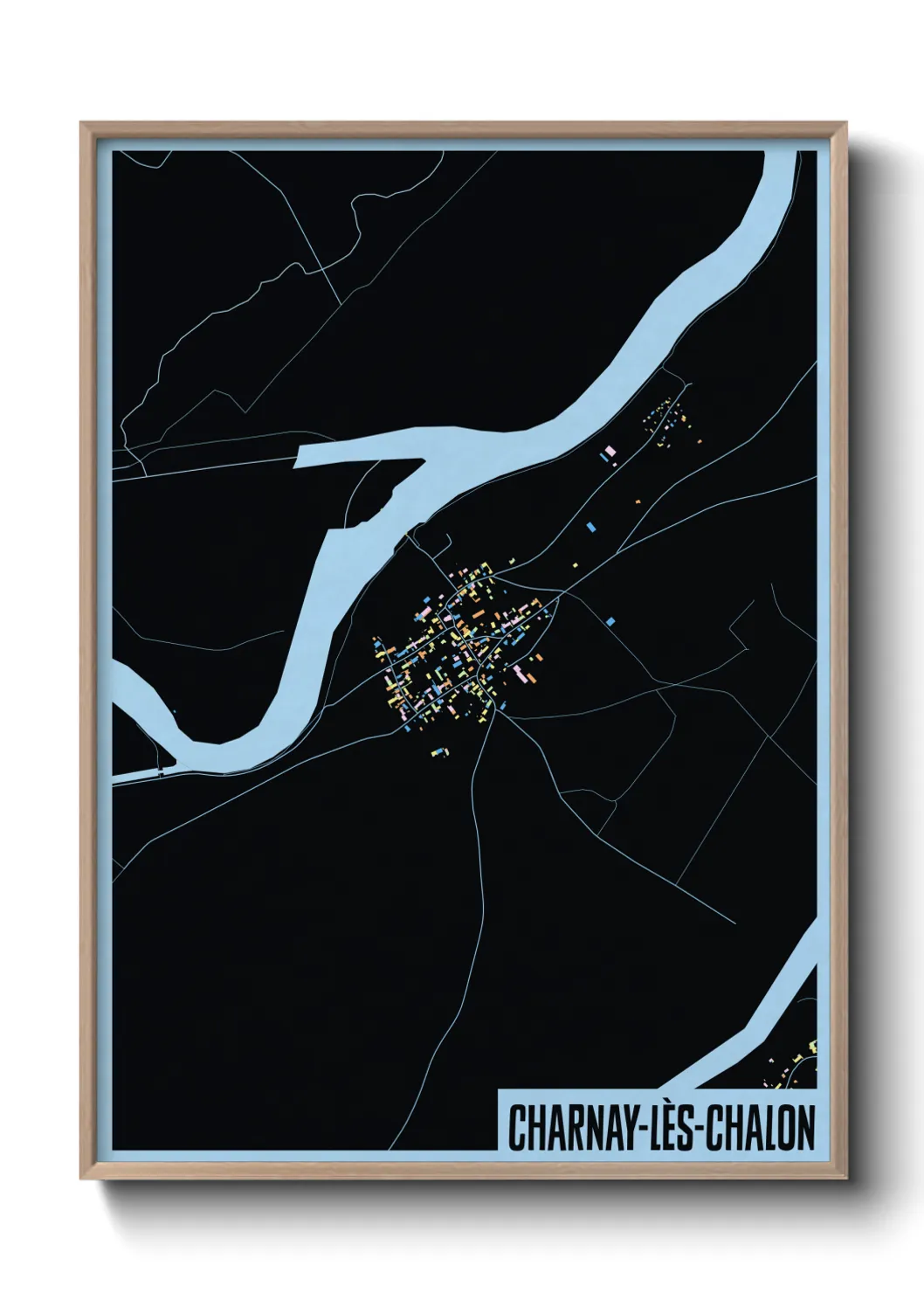 Une affiche de carte sur Charnay-lès-Chalon