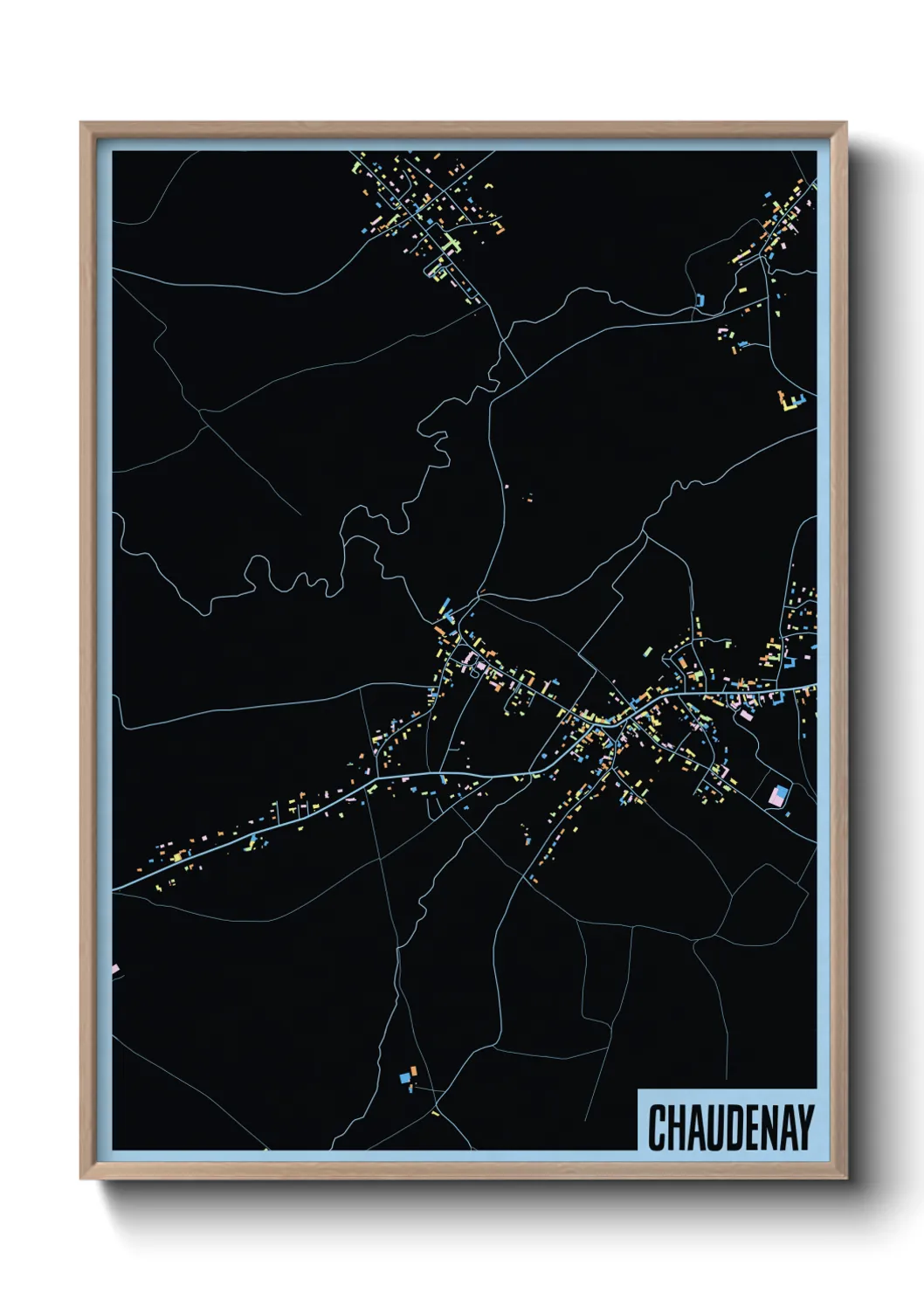 Une affiche de carte sur Chaudenay