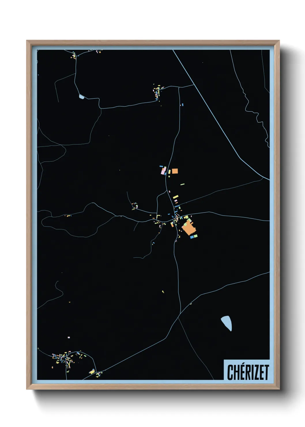 Une affiche de carte sur Chérizet