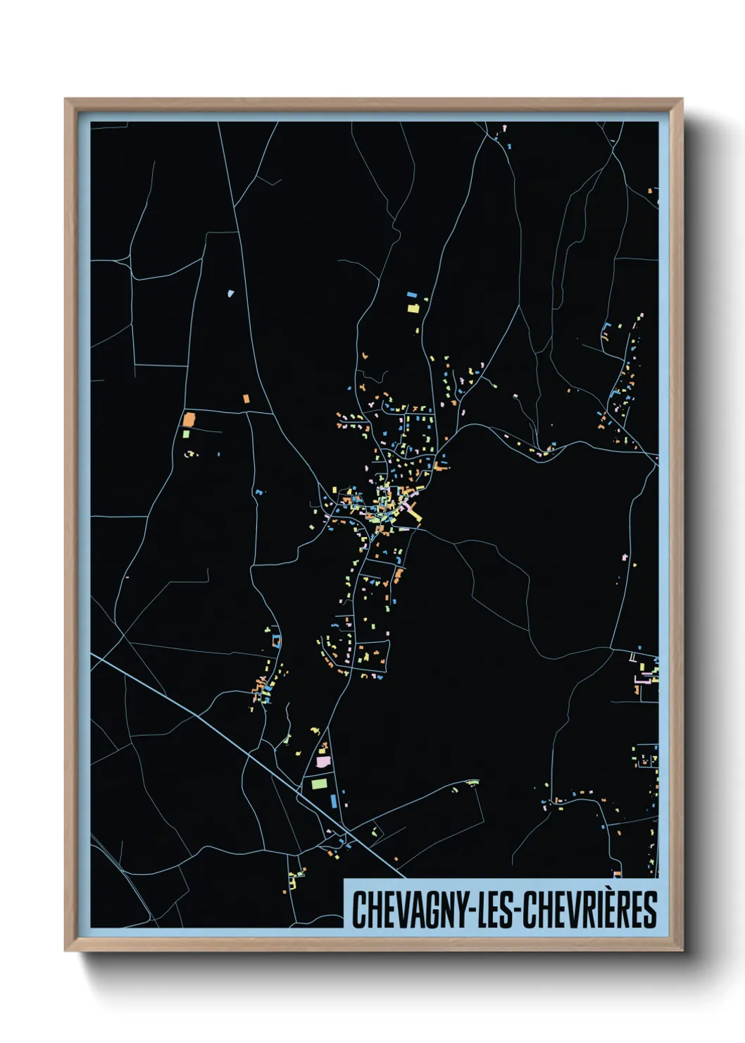 Une affiche de carte sur Chevagny-les-Chevrières