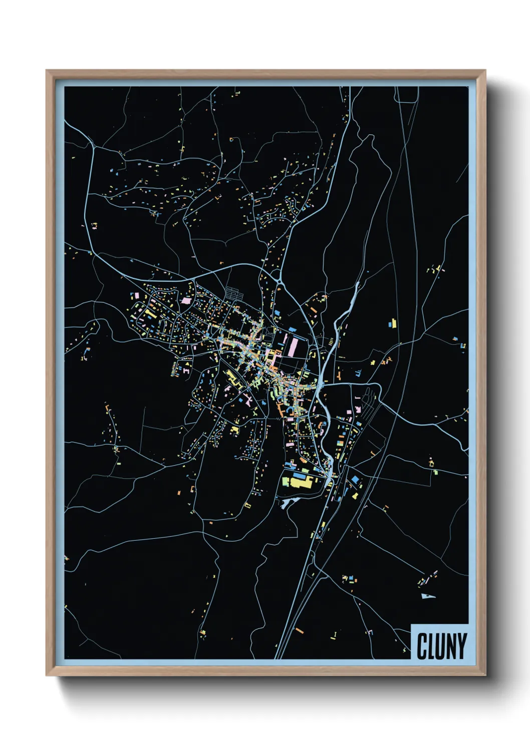 Une affiche de carte sur Cluny