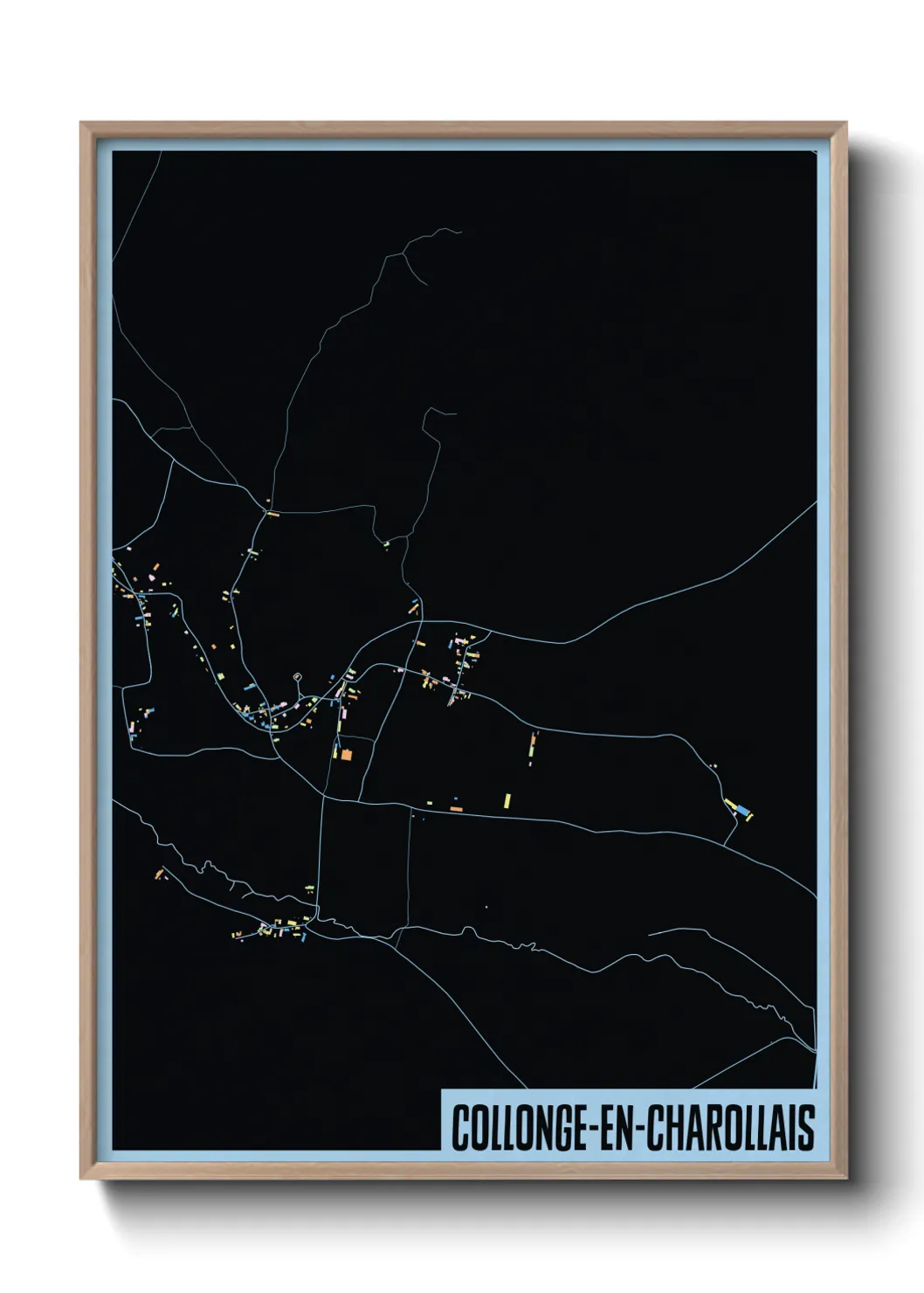 Une affiche de carte sur Collonge-en-Charollais