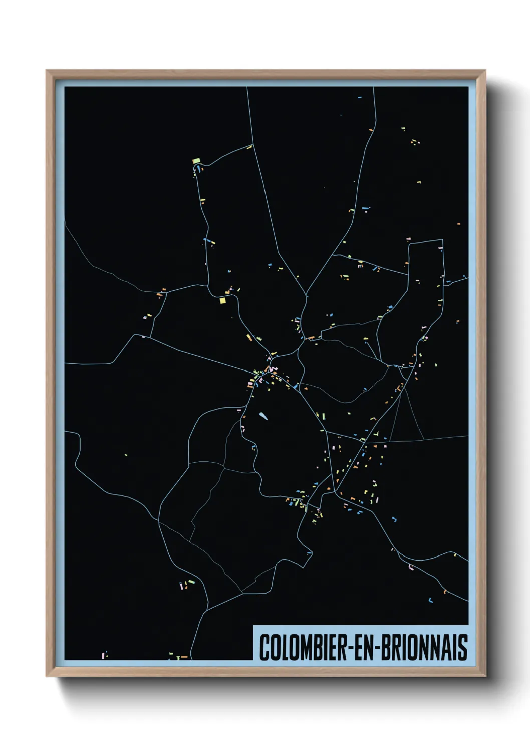 Une affiche de carte sur Colombier-en-Brionnais