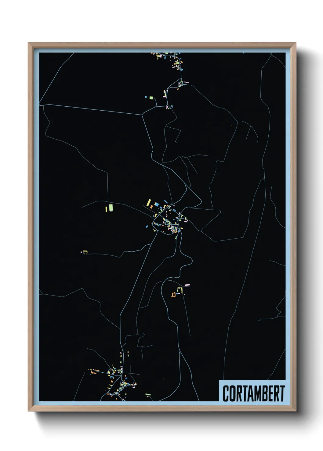 Une affiche de carte sur Cortambert