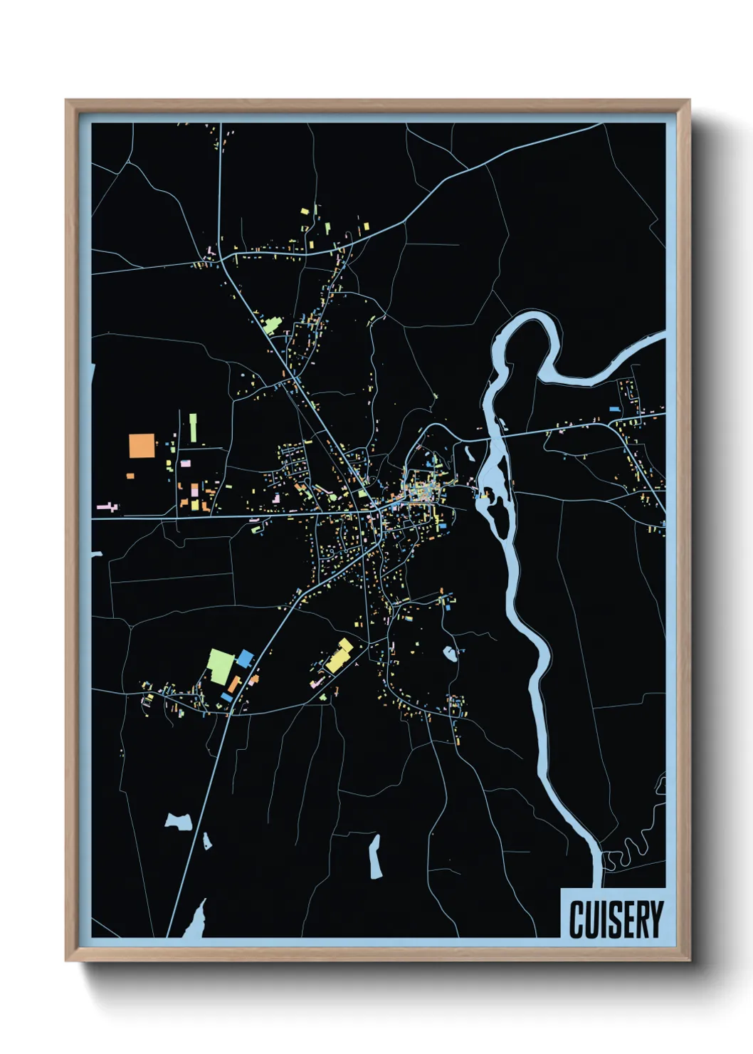 Une affiche de carte sur Cuisery