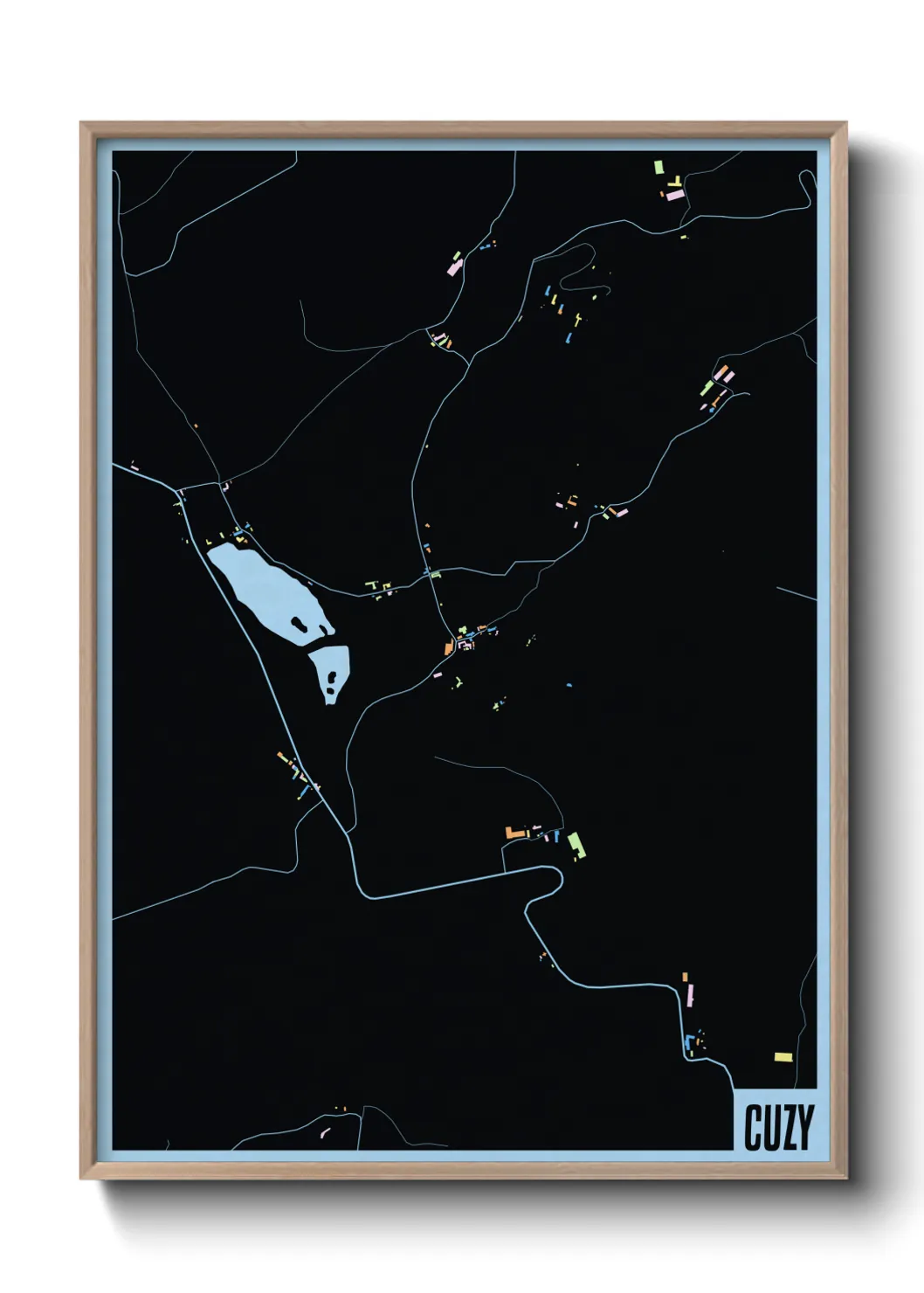 Une affiche de carte sur Cuzy