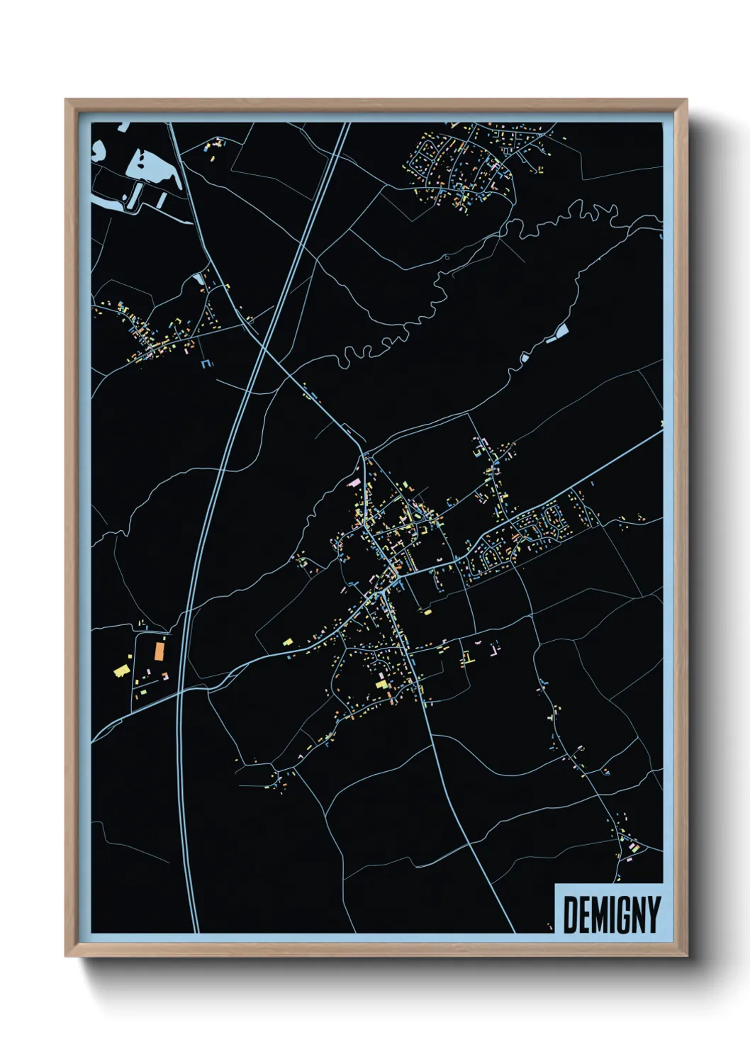 Une affiche de carte sur Demigny