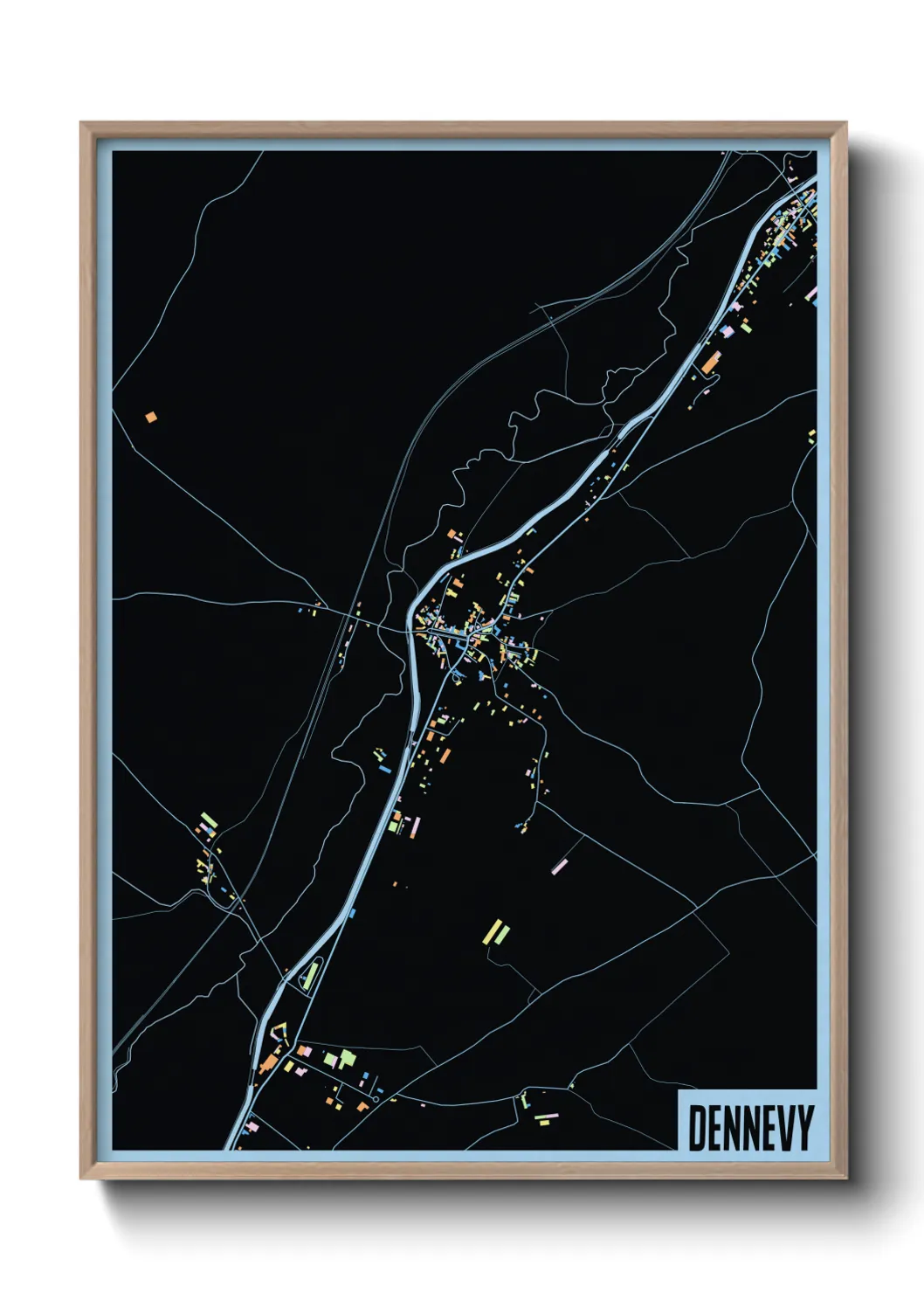 Une affiche de carte sur Dennevy