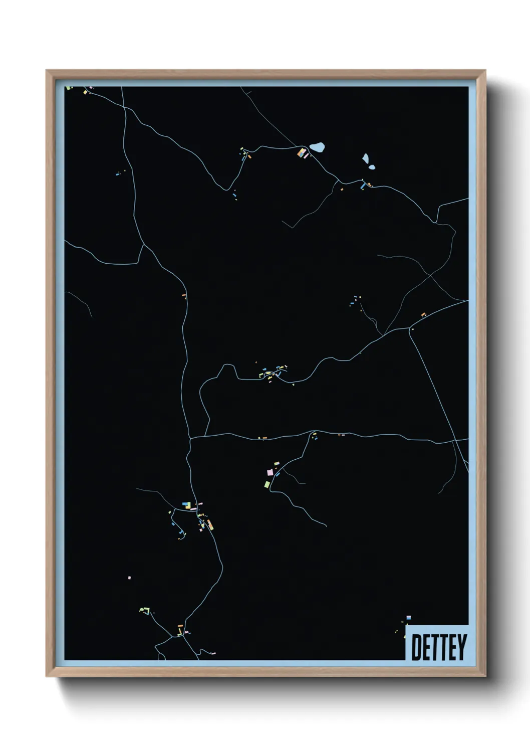 Une affiche de carte sur Dettey