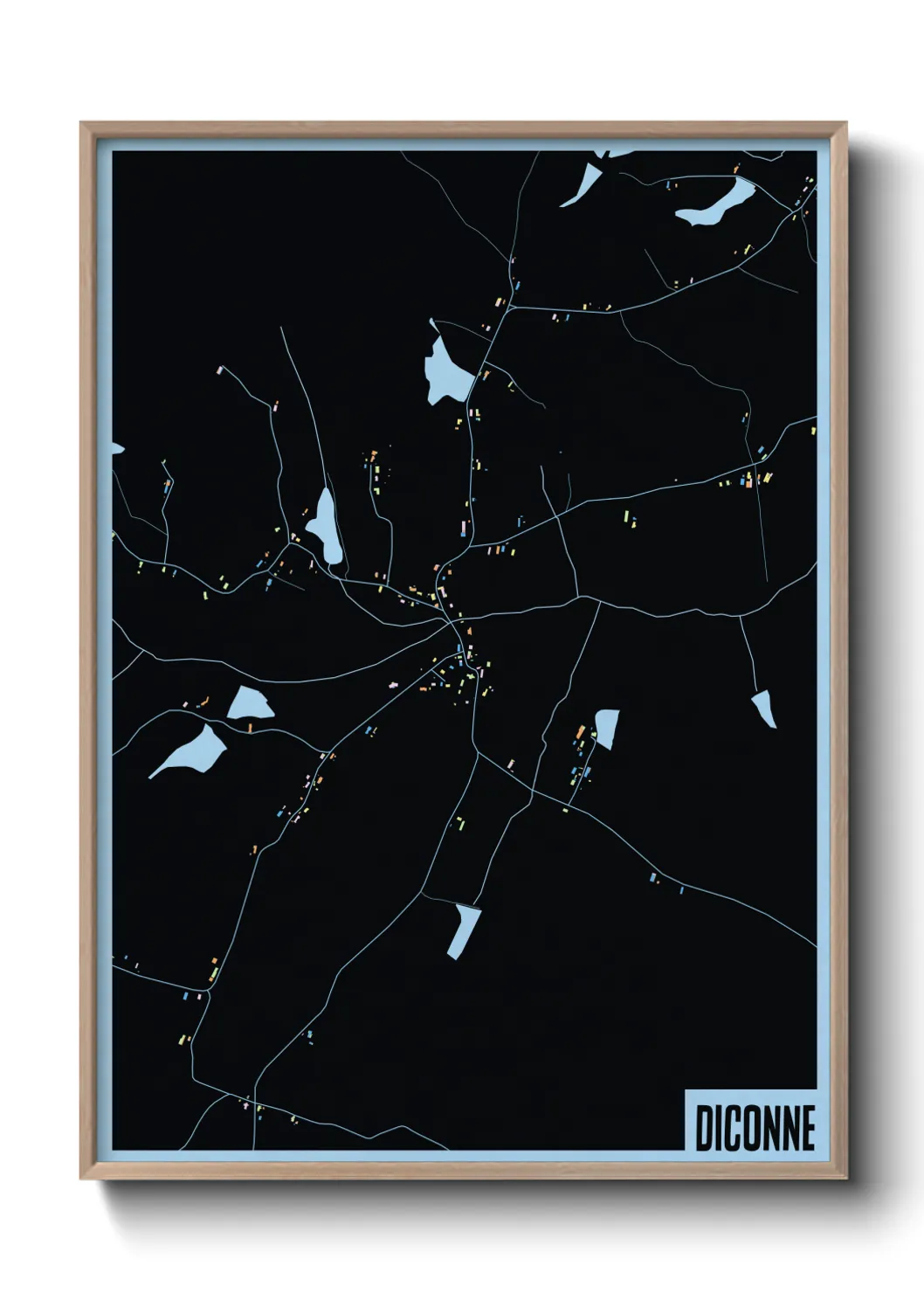 Une affiche de carte sur Diconne