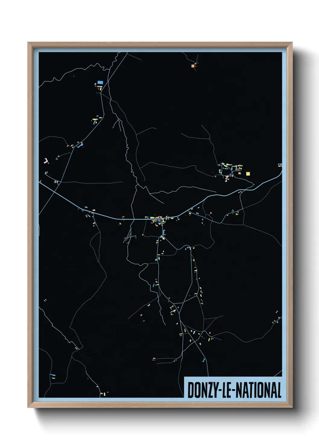 Une affiche de carte sur Donzy-le-National