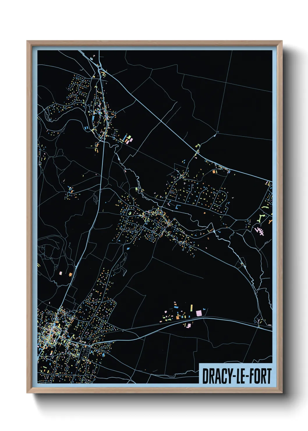 Une affiche de carte sur Dracy-le-Fort