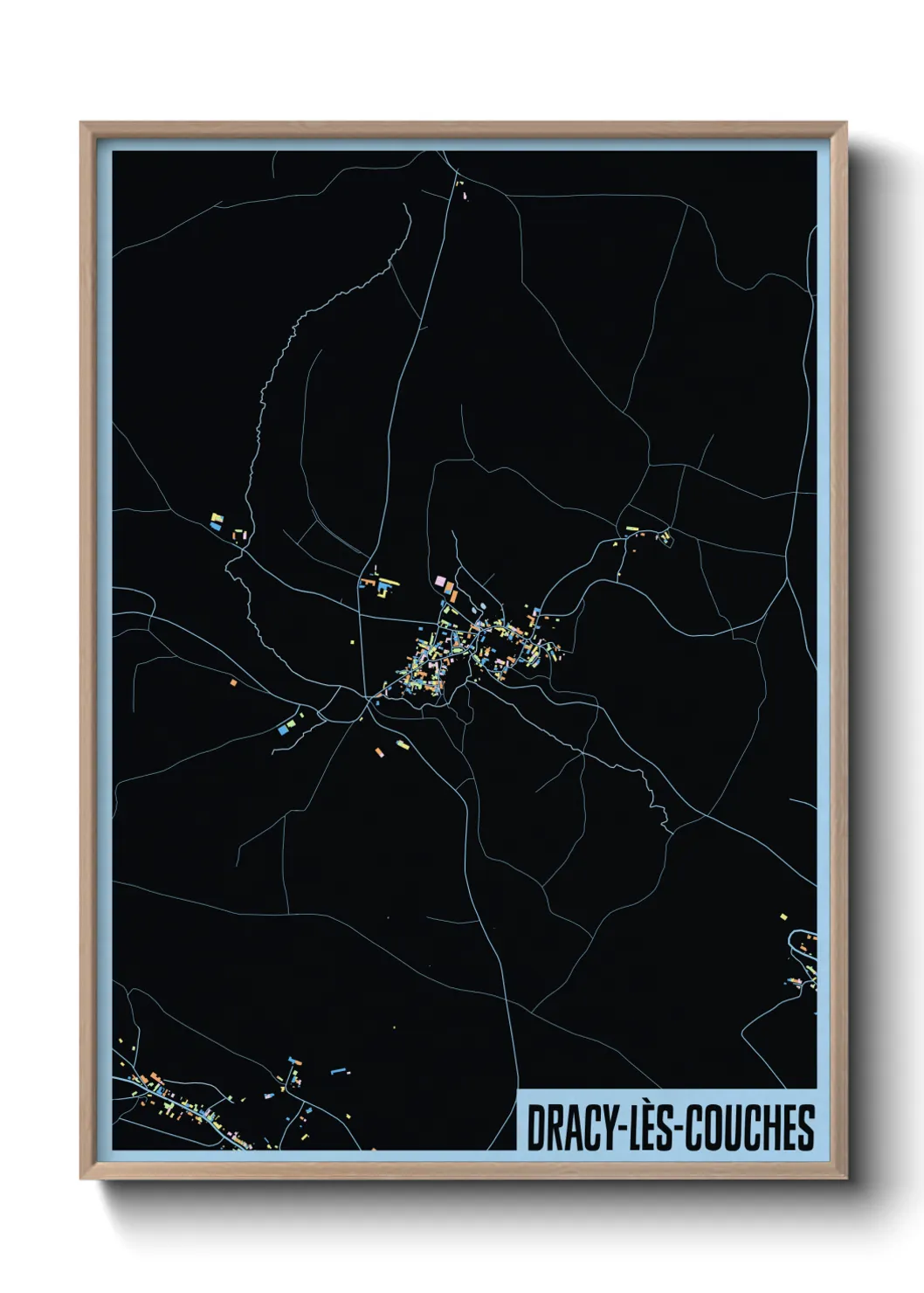 Une affiche de carte sur Dracy-lès-Couches