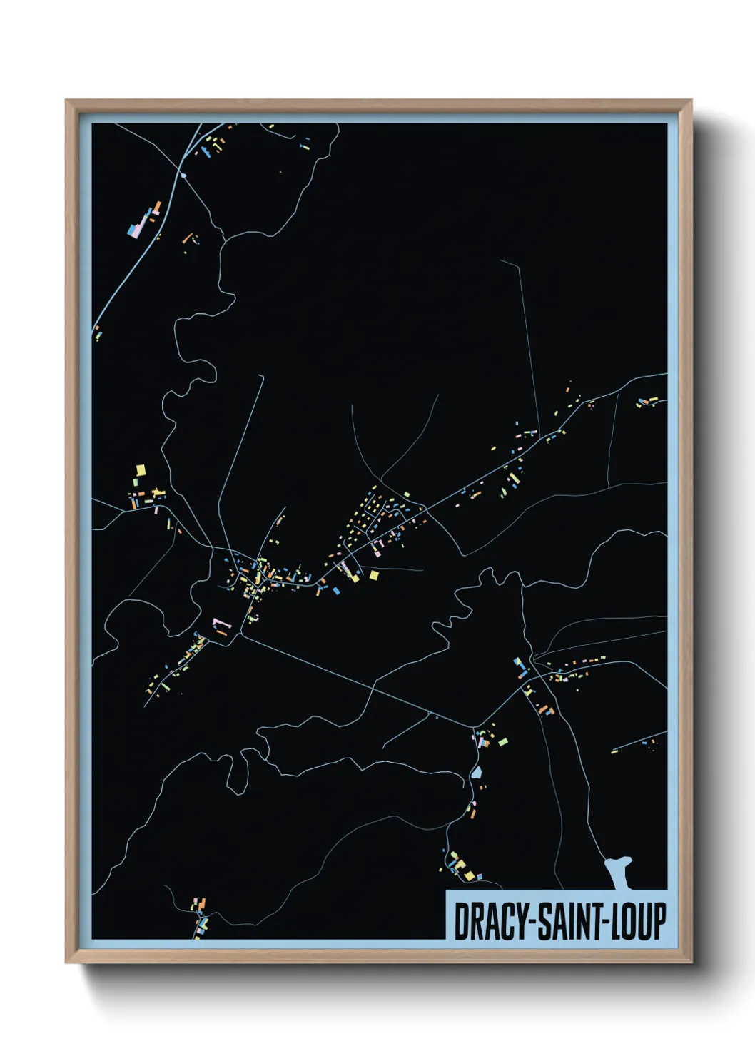 Une affiche de carte sur Dracy-Saint-Loup