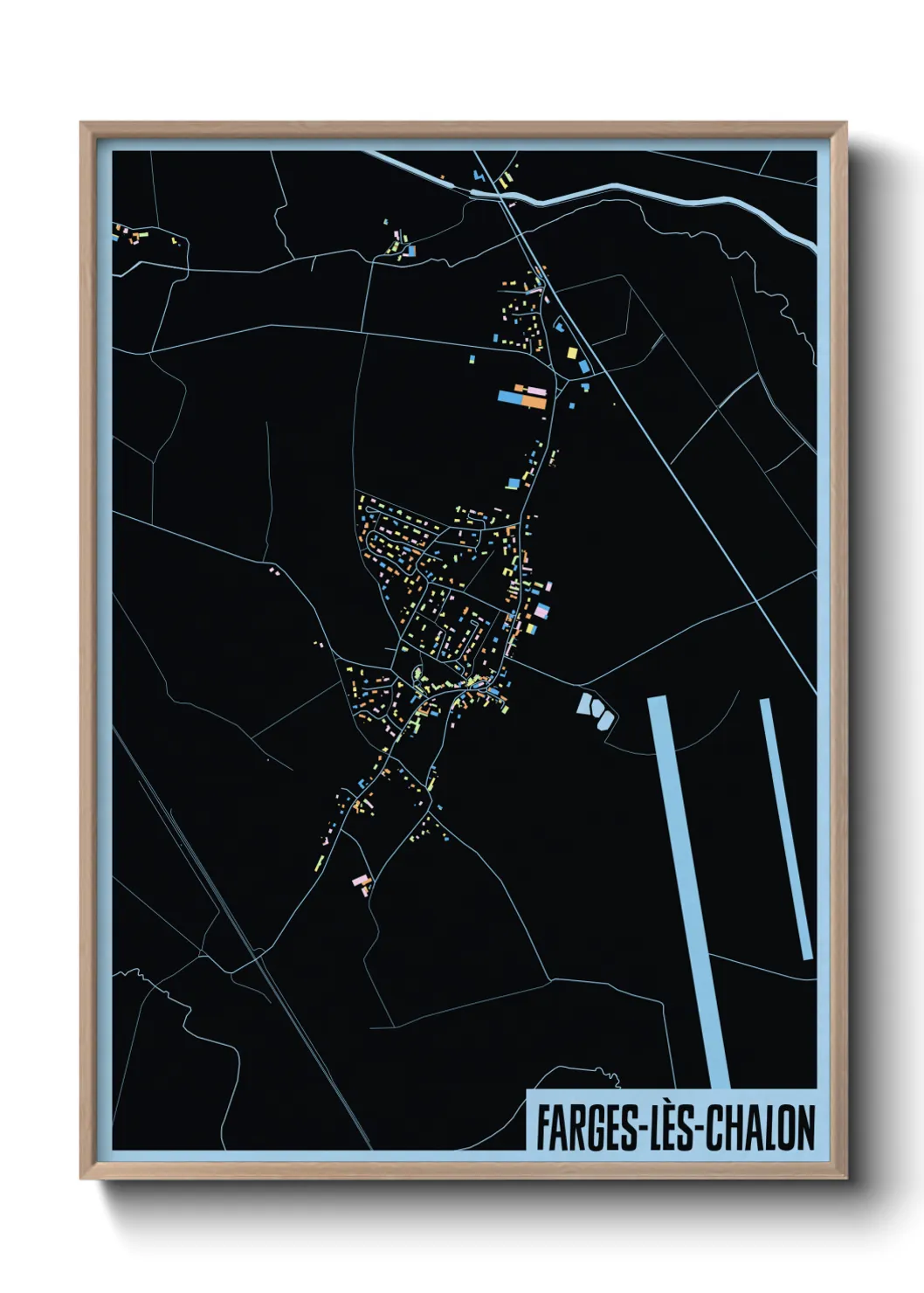 Une affiche de carte sur Farges-lès-Chalon