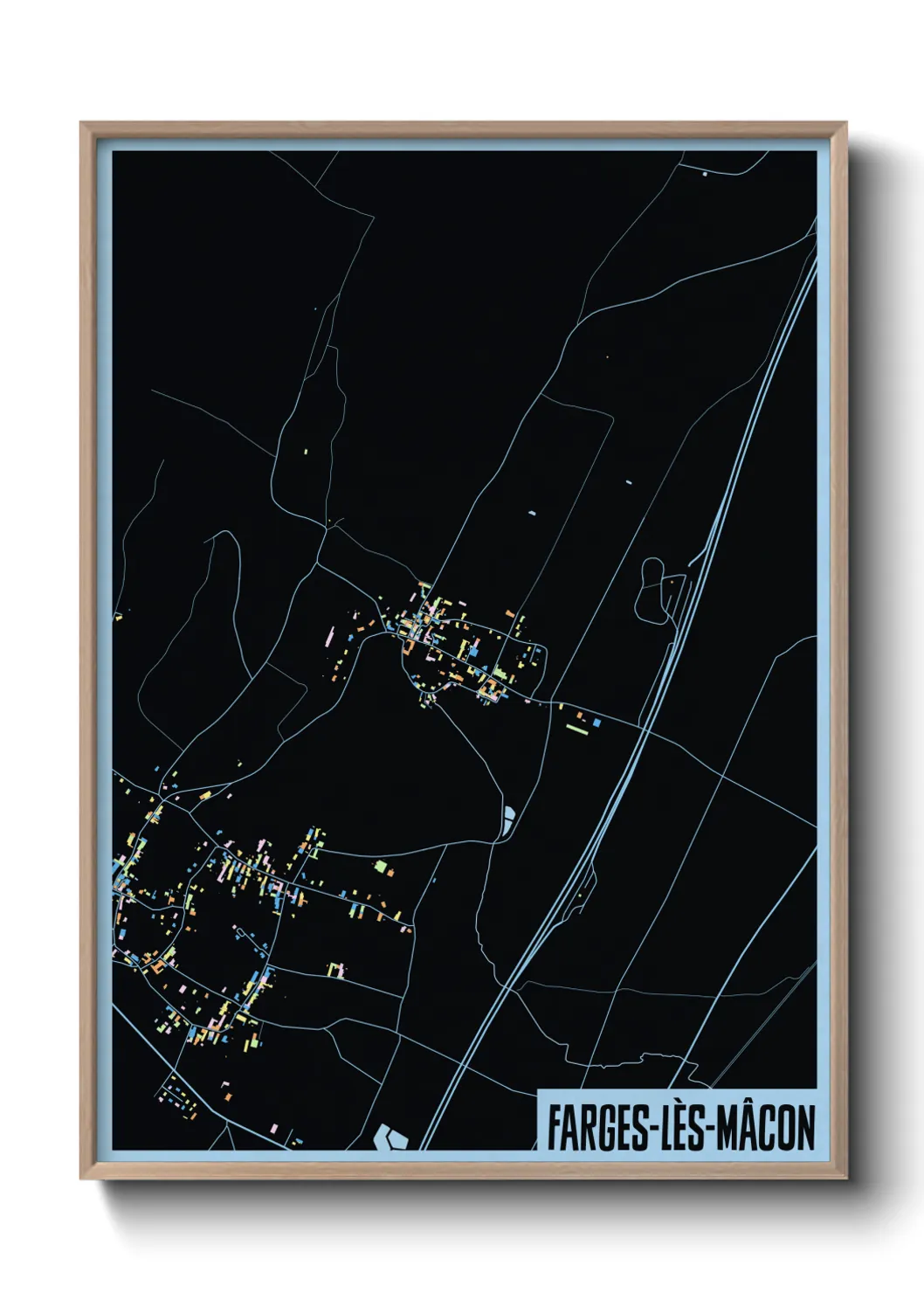 Une affiche de carte sur Farges-lès-Mâcon