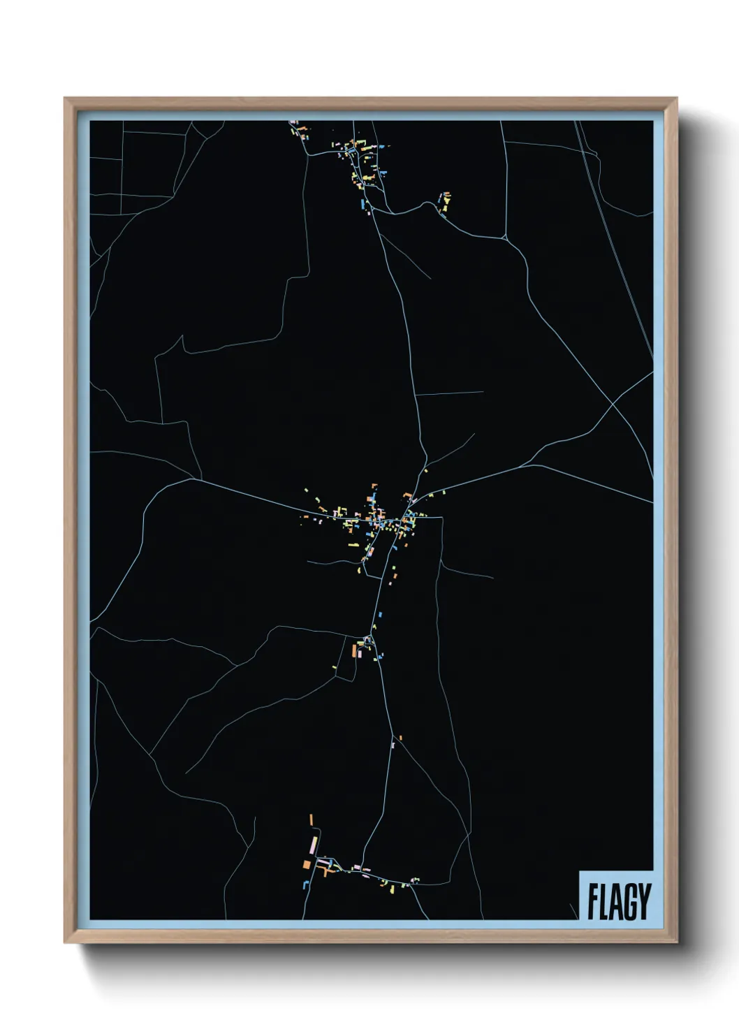 Une affiche de carte sur Flagy