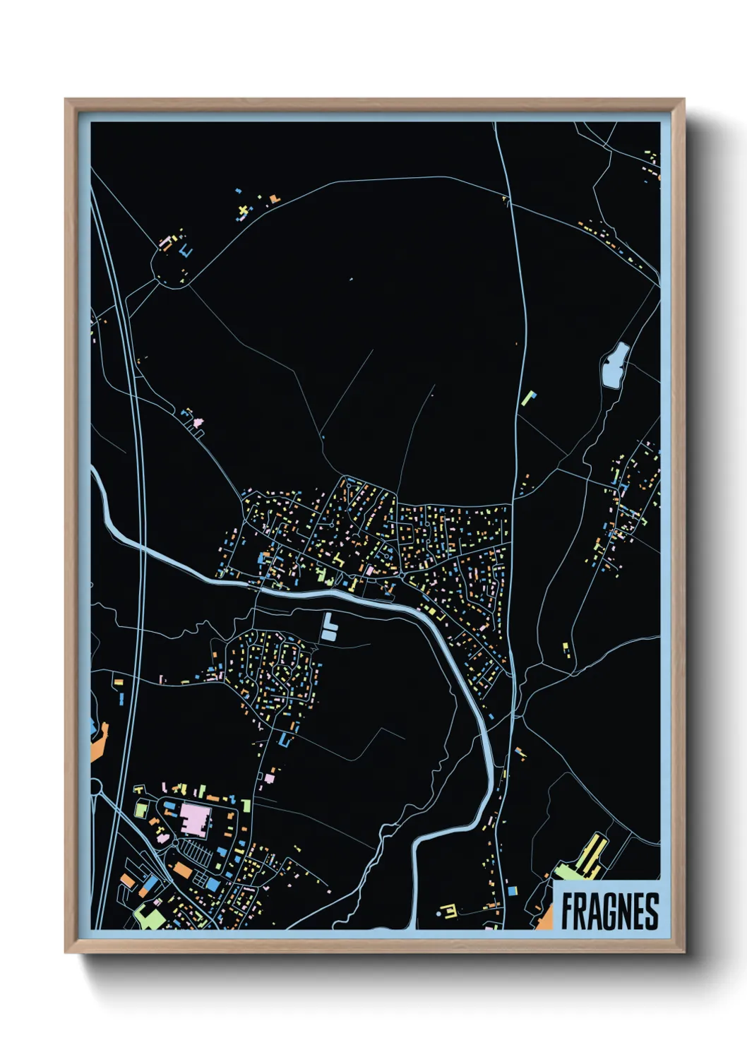 Une affiche de carte sur Fragnes