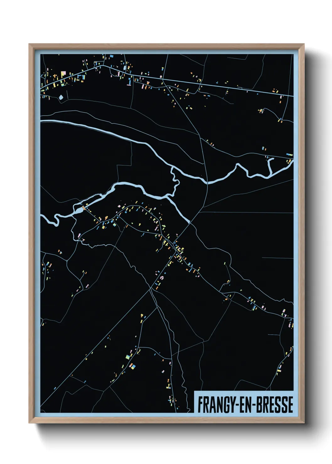 Une affiche de carte sur Frangy-en-Bresse