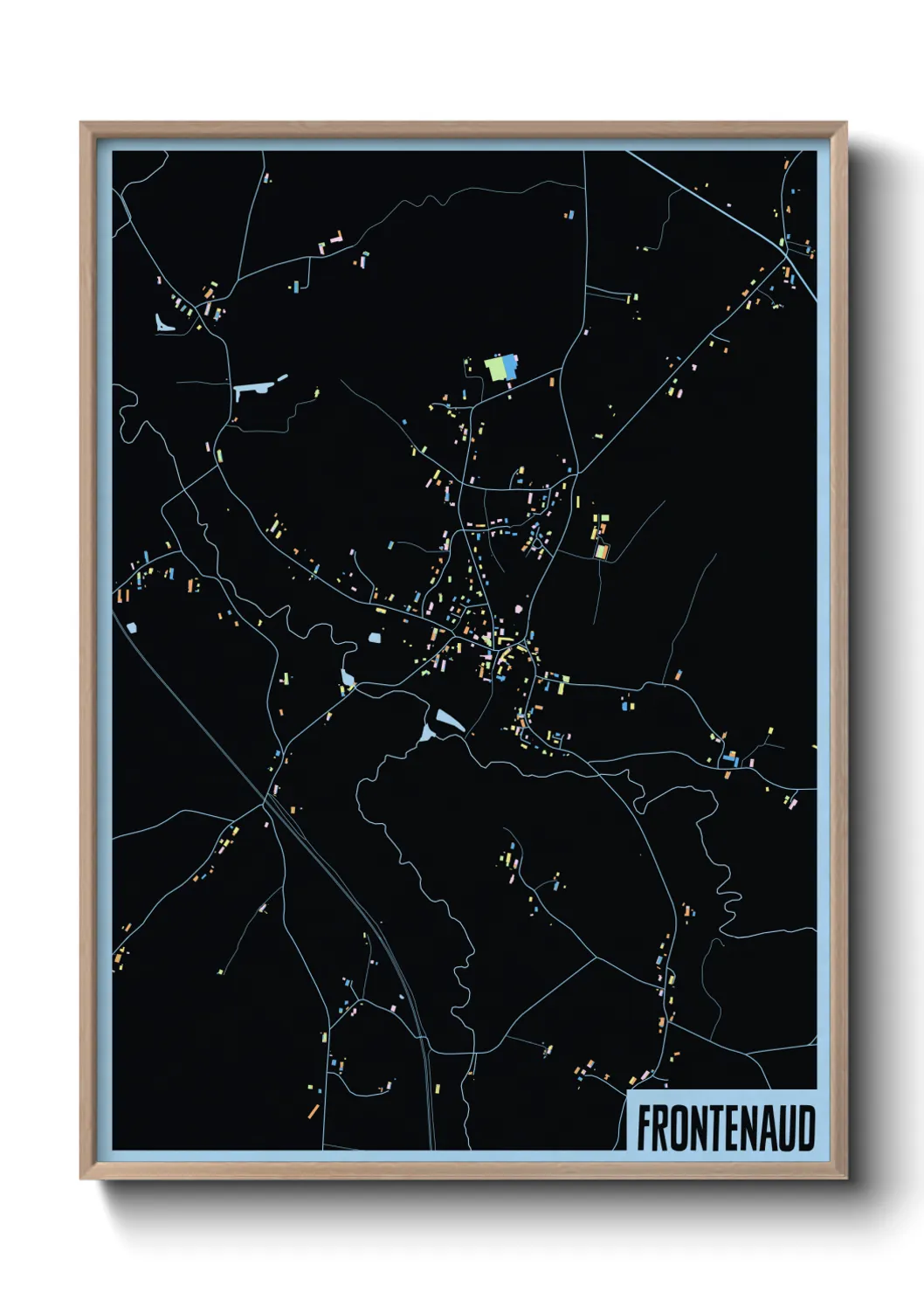 Une affiche de carte sur Frontenaud