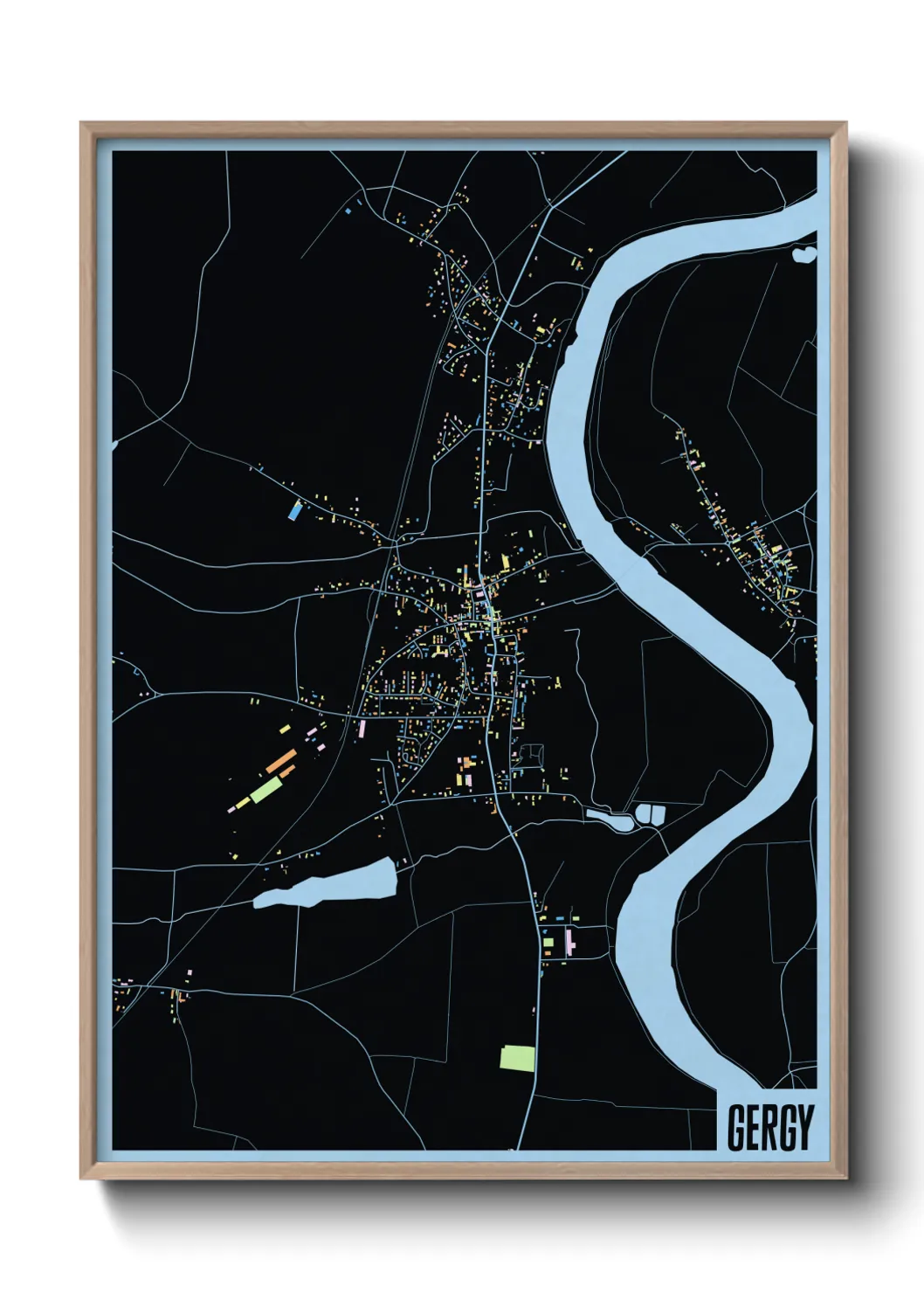 Une affiche de carte sur Gergy