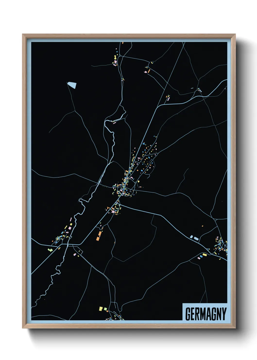 Une affiche de carte sur Germagny