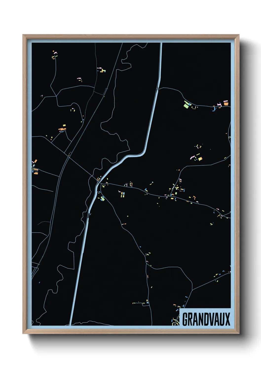 Une affiche de carte sur Grandvaux