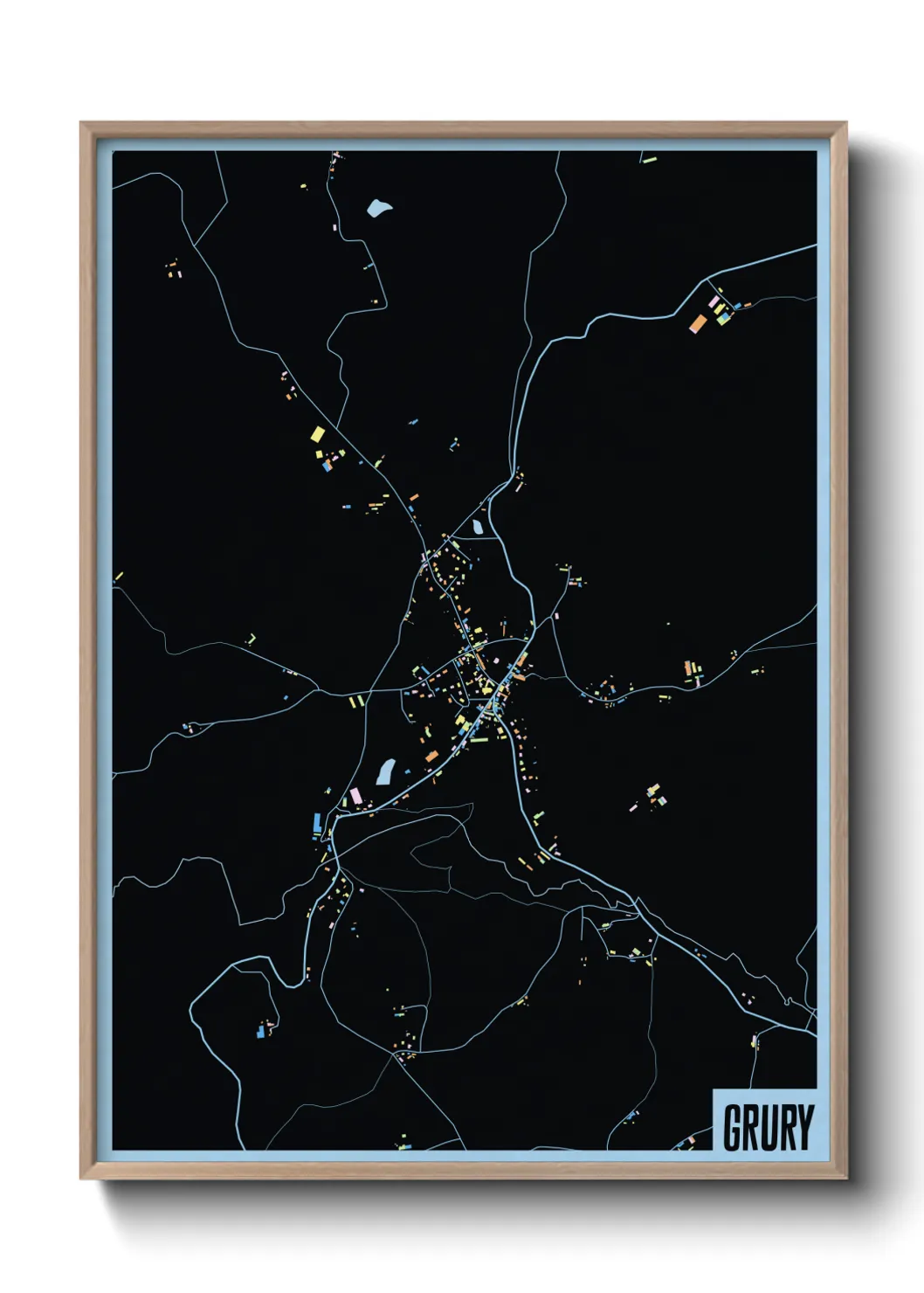 Une affiche de carte sur Grury