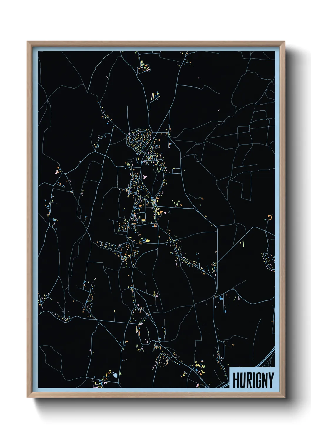 Une affiche de carte sur Hurigny