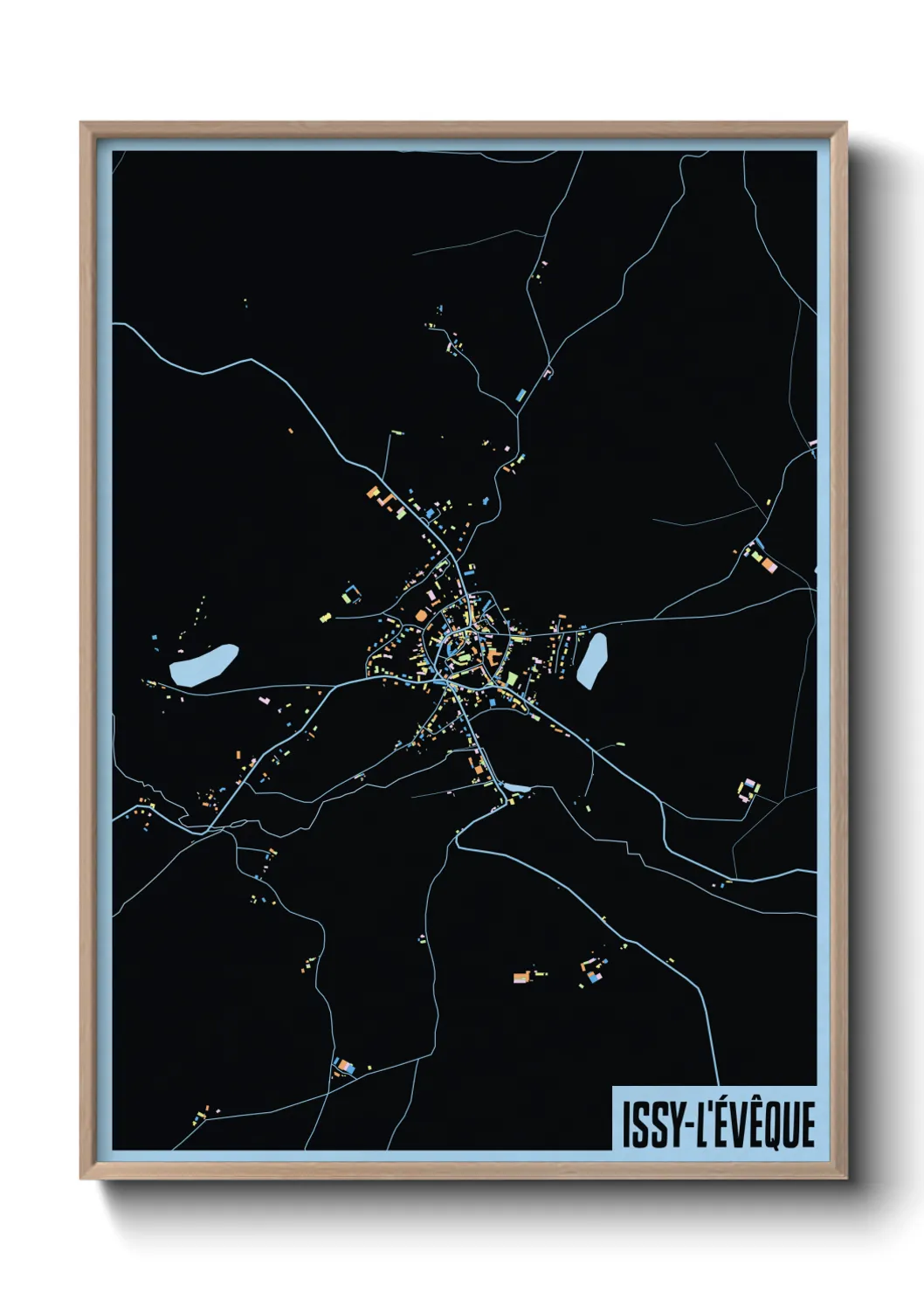 Une affiche de carte sur Issy-l'Évêque