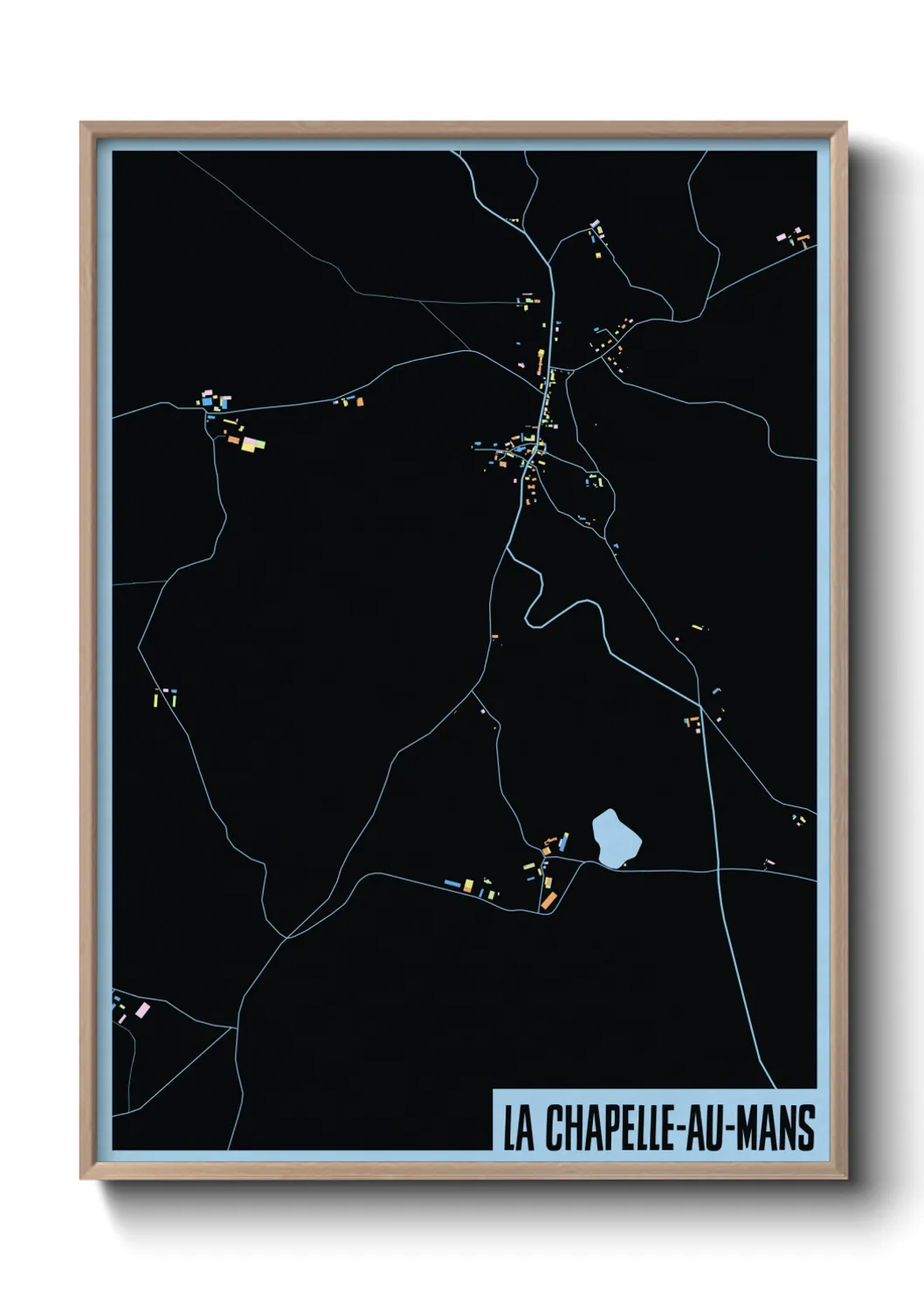 Une affiche de carte sur La Chapelle-au-Mans