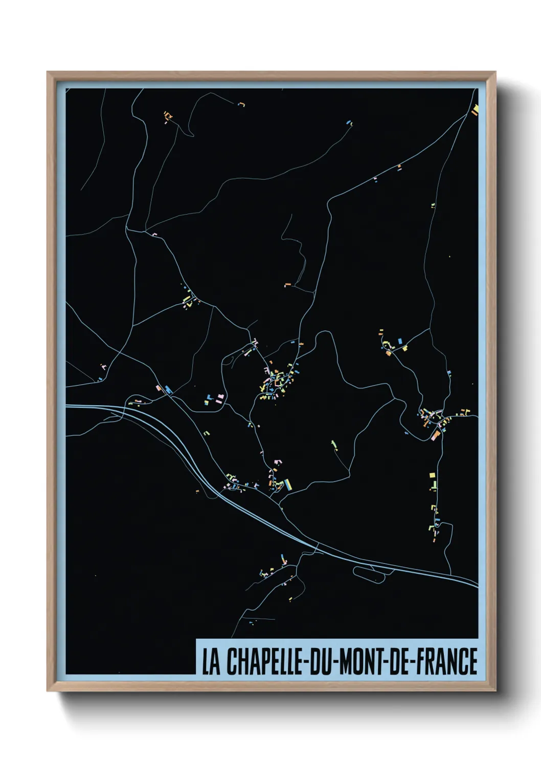 Une affiche de carte sur La Chapelle-du-Mont-de-France