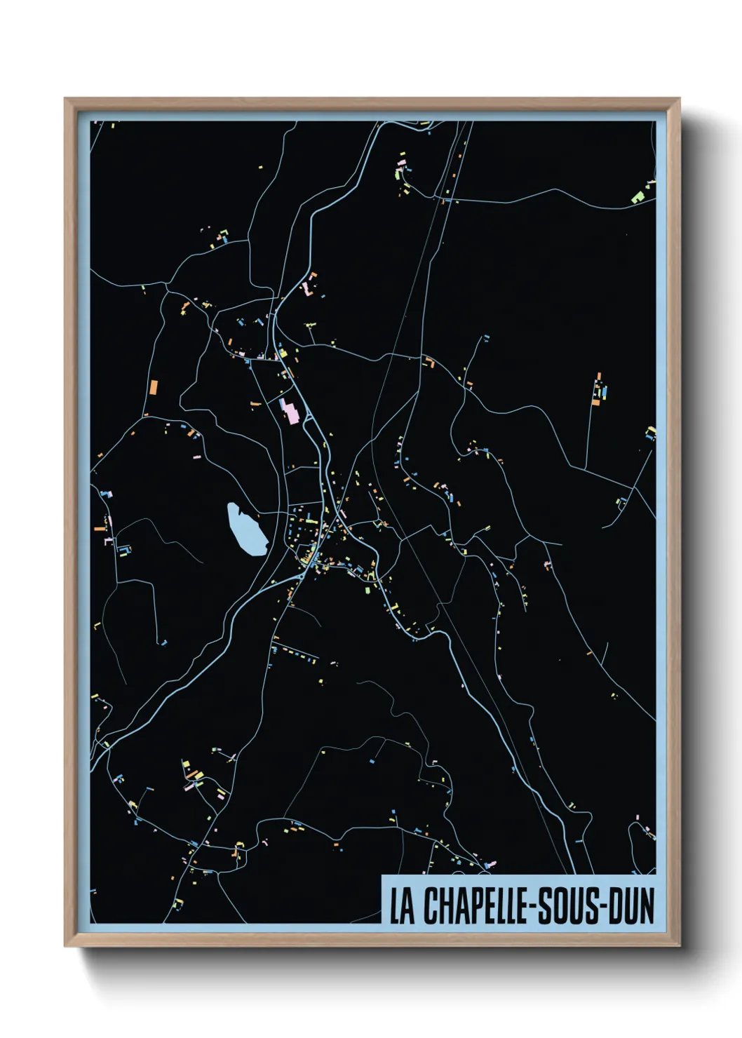 Une affiche de carte sur La Chapelle-sous-Dun