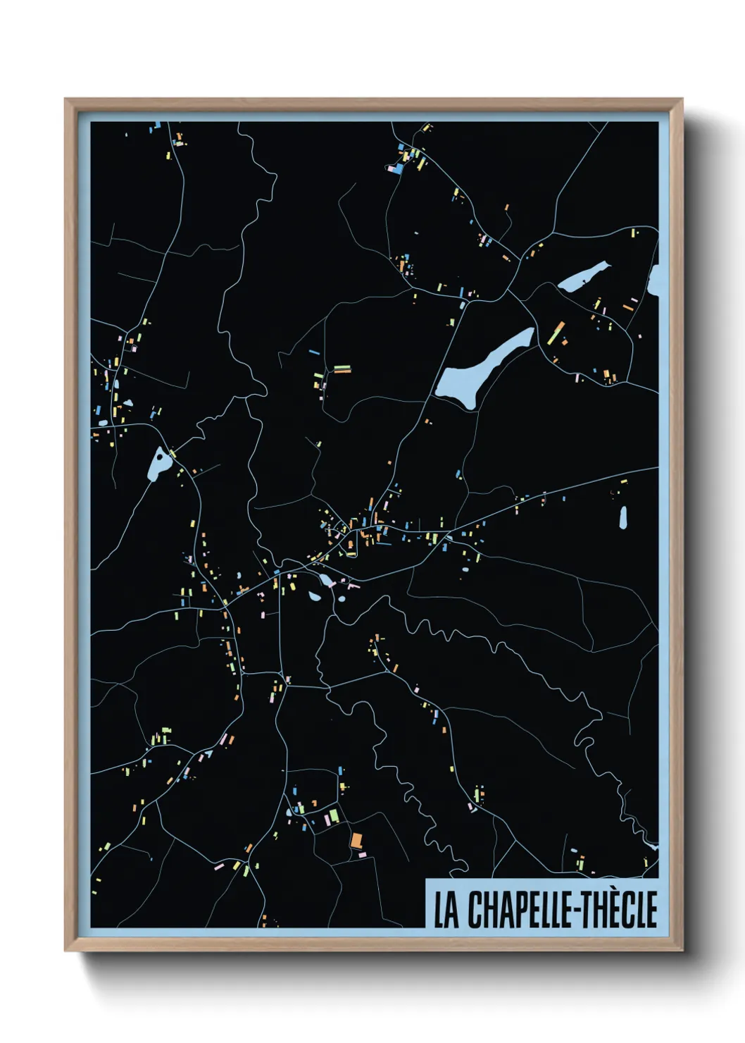 Une affiche de carte sur La Chapelle-Thècle
