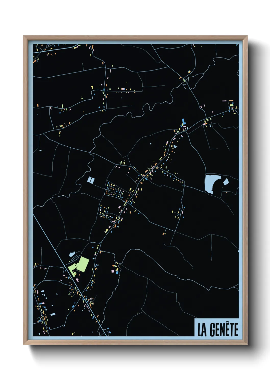 Une affiche de carte sur La Genête