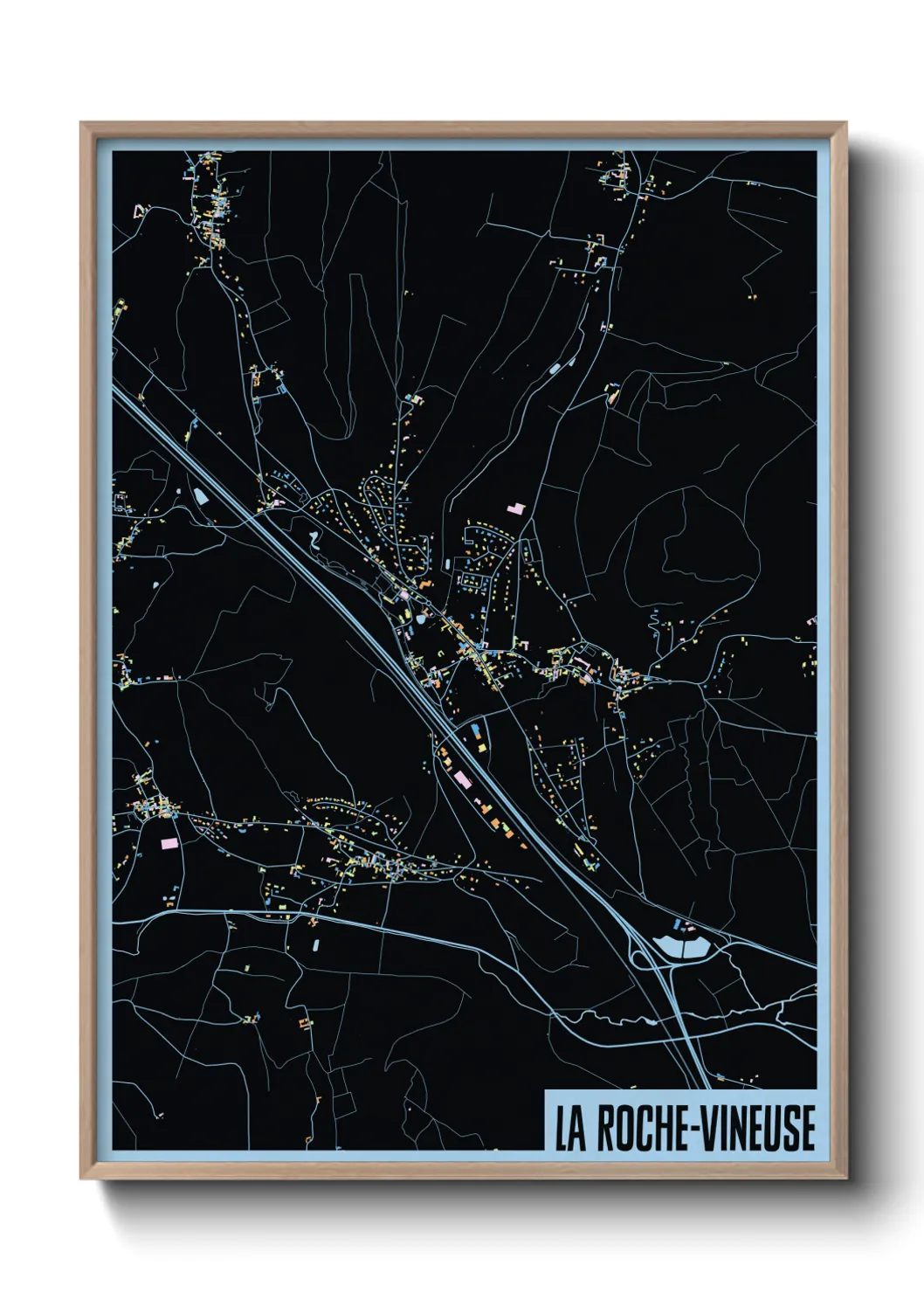 Une affiche de carte sur La Roche-Vineuse