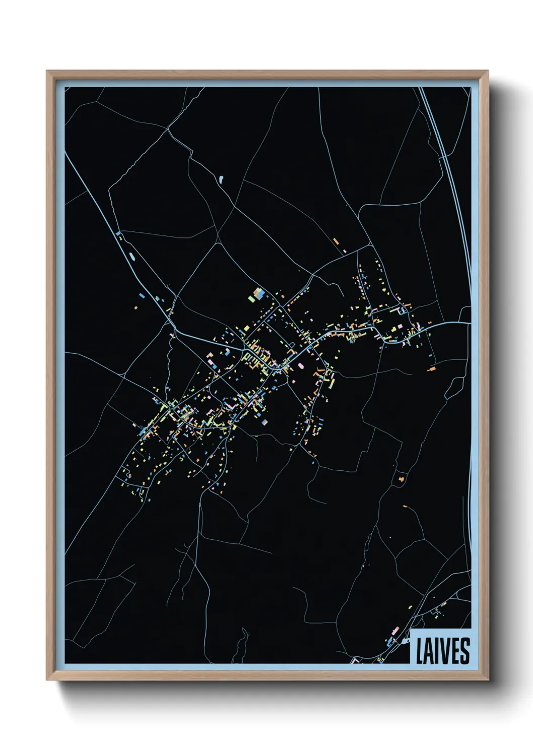 Une affiche de carte sur Laives