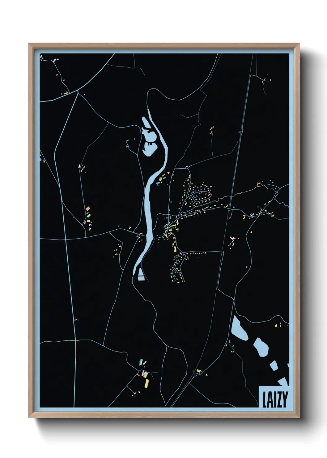 Une affiche de carte sur Laizy